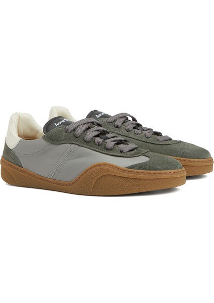 Gri Logo Detaylı Erkek Deri Sneaker fiyatları