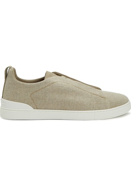 Krem Logo Detaylı Erkek Sneaker