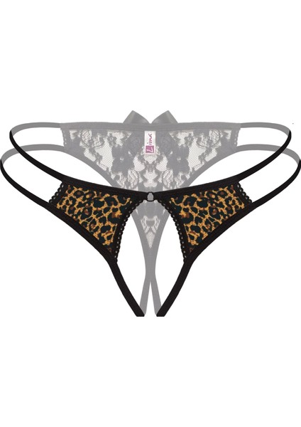 Miraxx Önü Açık Büyük Beden Leopar Desenli Bato Külot