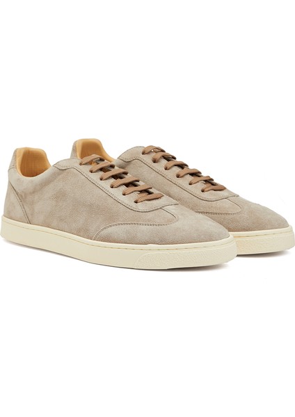 Bej Erkek Deri Sneaker
