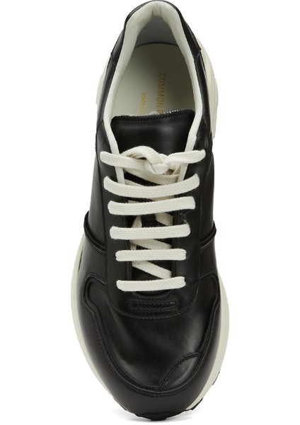 Premium Runner Siyah Erkek Deri Sneaker