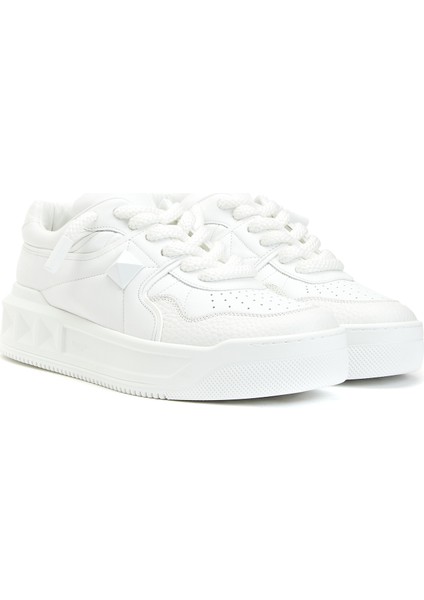 One Stud Beyaz Erkek Deri Sneaker