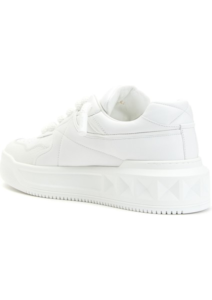 One Stud Beyaz Erkek Deri Sneaker