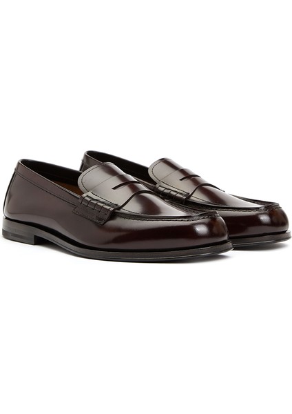 Bordo Erkek Deri Loafer