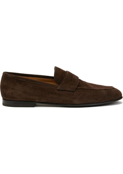 Koyu Kahverengi Erkek Süet Loafer