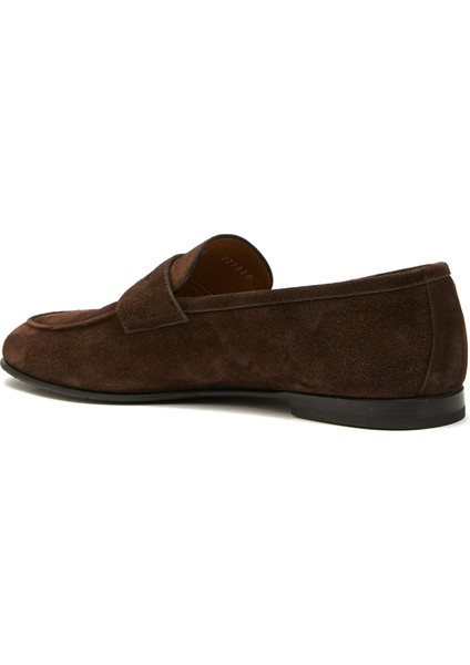 Koyu Kahverengi Erkek Süet Loafer