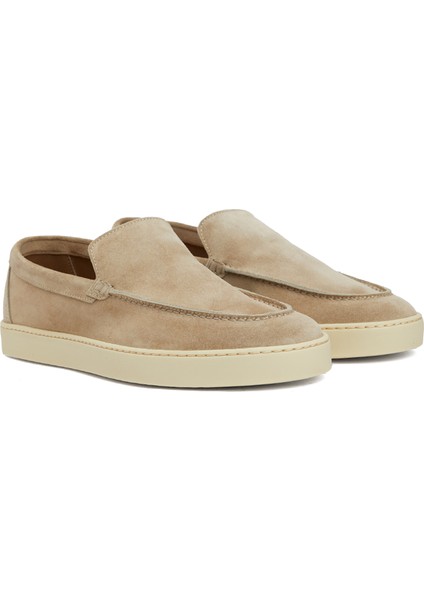 Bej Erkek Süet Loafer