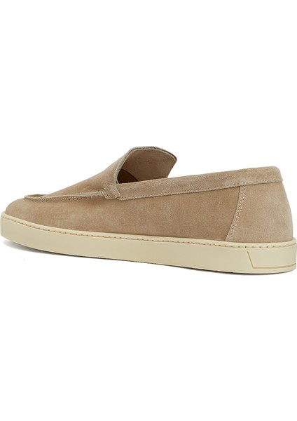 Bej Erkek Süet Loafer