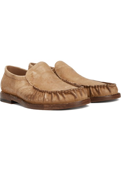 Bej Erkek Deri Loafer