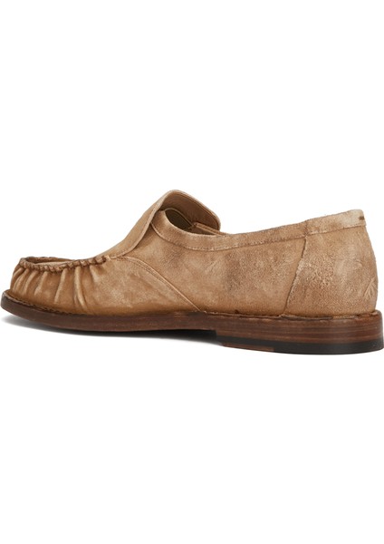 Bej Erkek Deri Loafer