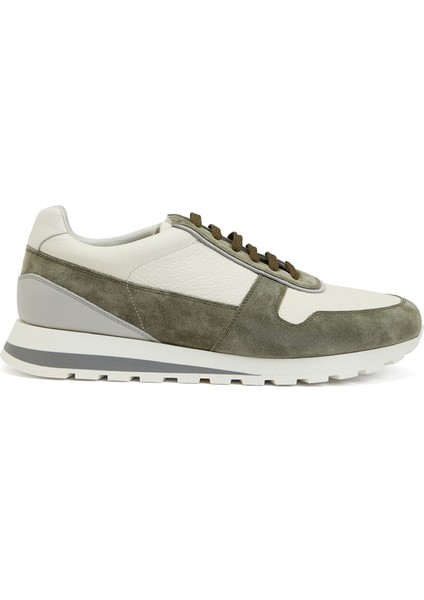 Açık Yeşil Erkek Deri Sneaker