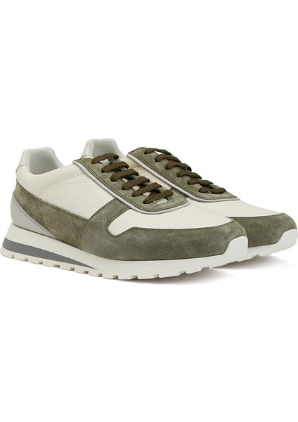 Açık Yeşil Erkek Deri Sneaker