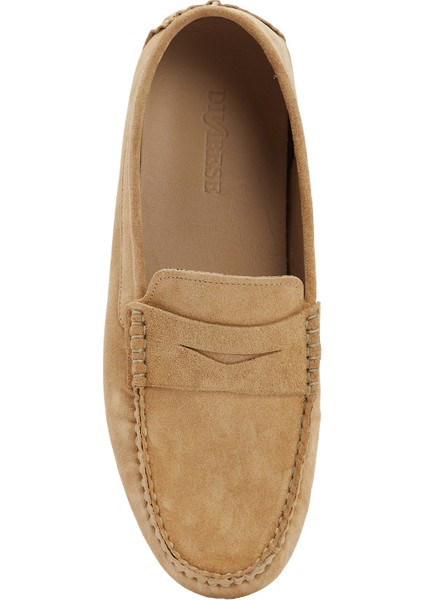 Bej Erkek Süet Loafer