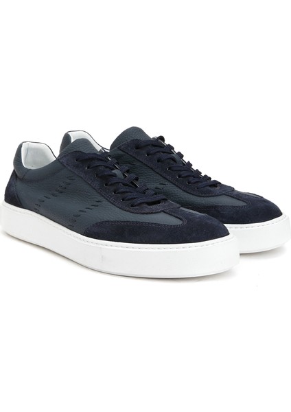 Lacivert Erkek Deri Sneaker