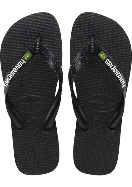 Brasil Siyah Logolu Erkek Plaj Terliği