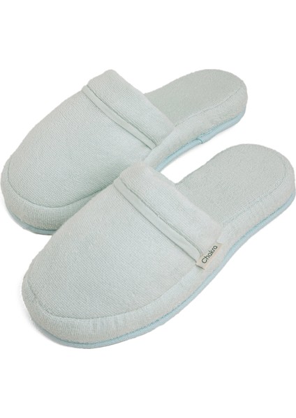 Solid Su Yeşili Pamuklu Unisex Ev Terliği