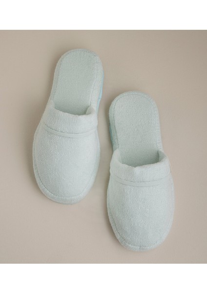 Solid Su Yeşili Pamuklu Unisex Ev Terliği