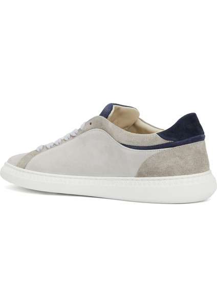 Krem Logo Detaylı Erkek Deri Sneaker modelleri