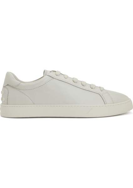 Kırık Beyaz Erkek Deri Sneaker