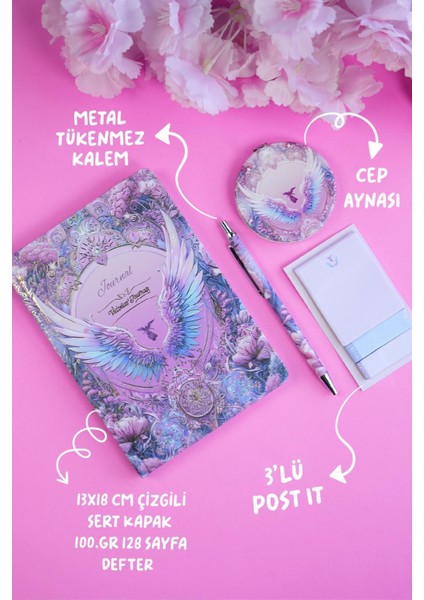 Kutulu Set, Sert Kapaklı Defter , Metal Gövdeli Tükenmez Kalem, Ayna ve 3 Lü Post It. fiyatları