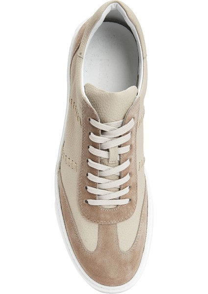 Bej Erkek Deri Sneaker