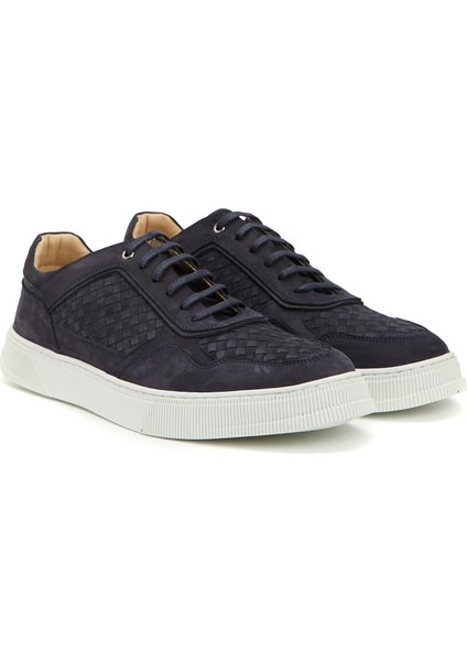 Lacivert Erkek Deri Sneaker
