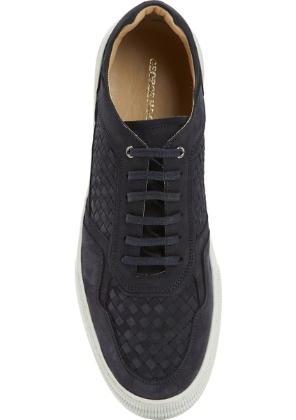 Lacivert Erkek Deri Sneaker