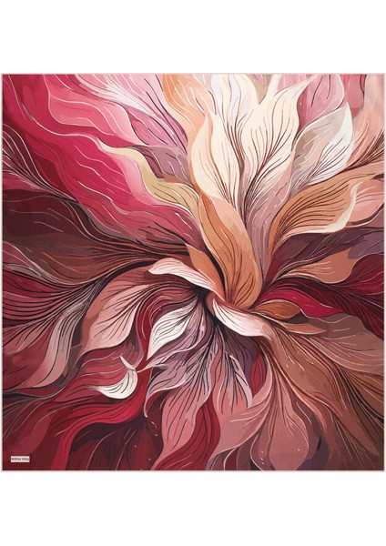 Bordo Arya Desen Twill Ipek Eşarp