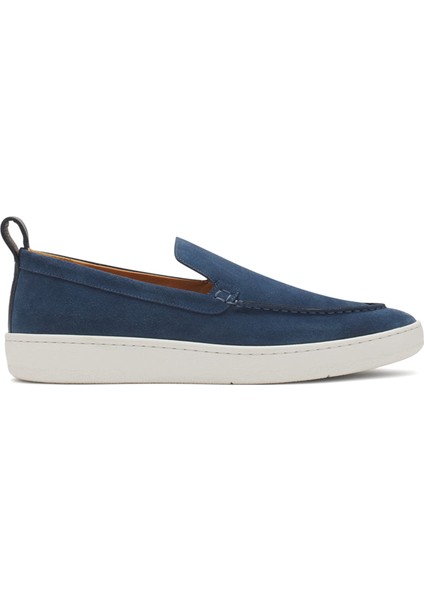 Lacivert Logo Detaylı Erkek Deri Loafer