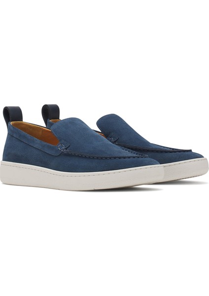 Lacivert Logo Detaylı Erkek Deri Loafer