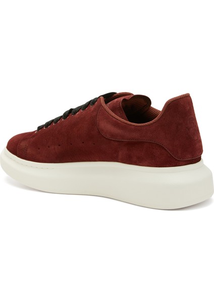 Bordo Erkek Deri Sneaker
