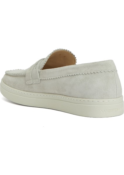 Brixton Bej Bantlı Erkek Süet Loafer