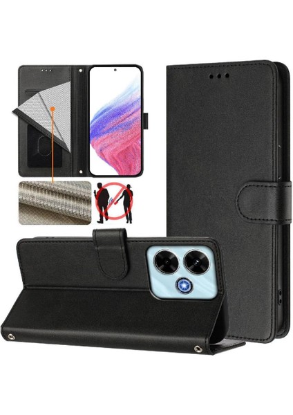 Xiaomi Poco M6 4g Kart Tutucu Manyetik Cüzdan Için Klasik Tarzı Flip Case (Yurt Dışından)