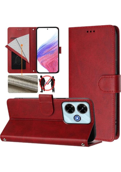 Xiaomi Poco M6 4g Kart Tutucu Manyetik Cüzdan Için Klasik Tarzı Flip Case (Yurt Dışından)