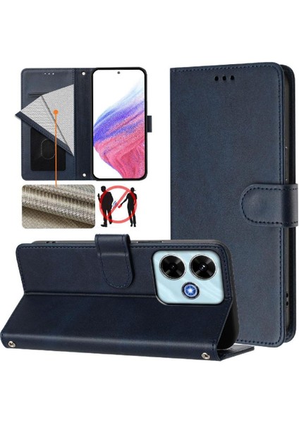 Xiaomi Poco M6 4g Kart Tutucu Manyetik Cüzdan Için Klasik Tarzı Flip Case (Yurt Dışından)