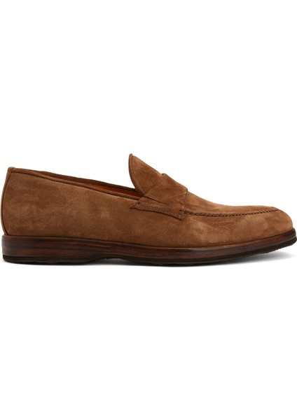 Açık Kahverengi Erkek Deri Loafer