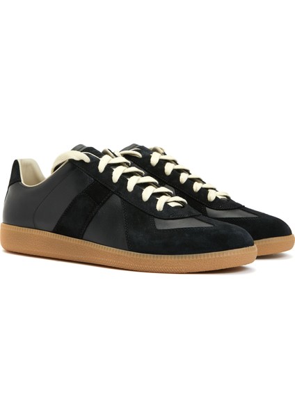 Replica Siyah Erkek Deri Sneaker