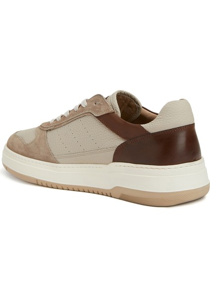 Kahverengi Bej Erkek Deri Sneaker
