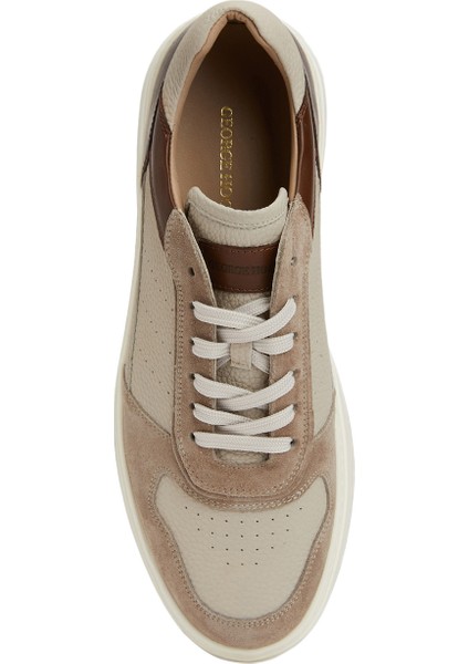 Kahverengi Bej Erkek Deri Sneaker