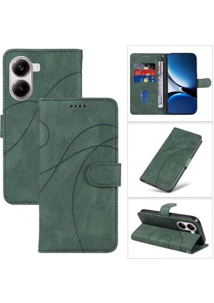 Xiaomi Poco X7 Pro 5g Kavisli Basınç Hattı Cilt Hissediyorum Deri Için Flip Case (Yurt Dışından)