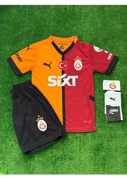 5-Yıldızlı Galatâsarây./ Leroy Sane ./ 2024/25 Iç Saha Yeni Sezon Çocuk Forması 5li Set