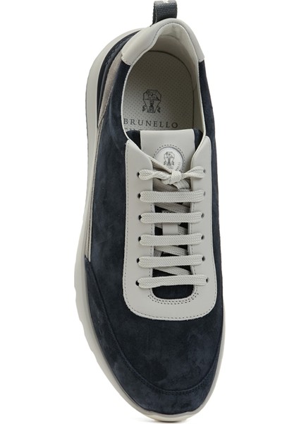 Lacivert Erkek Deri Sneaker