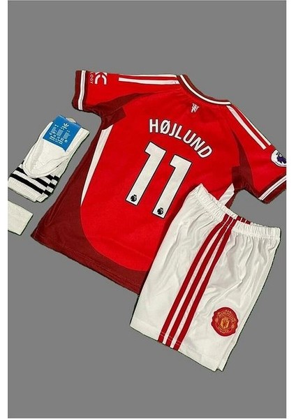 Rasmus Højlund 2024/25 Yeni Sezon Manchester United Iç Saha Çocuk Forması 4'lü Set