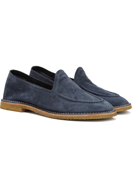 Koyu Mavi Erkek Süet Loafer