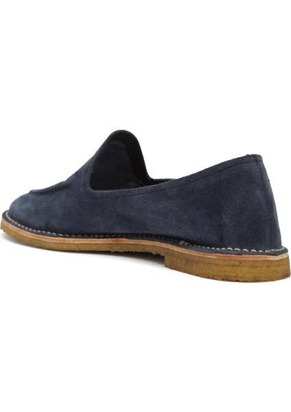 Koyu Mavi Erkek Süet Loafer
