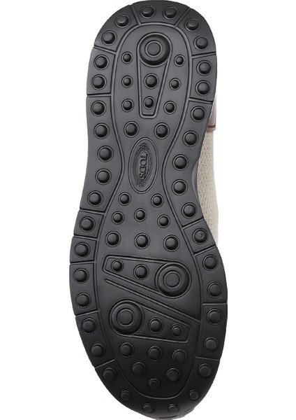 Açık Gri Logo Detaylı Erkek Keten Sneaker
