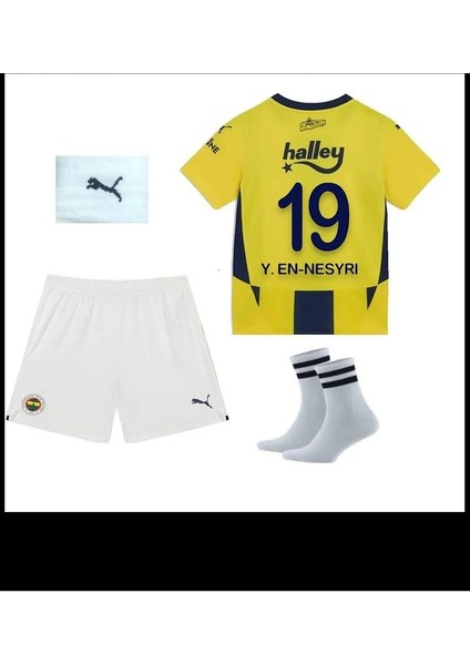 Fenerbãhç'e-En'nesyri/ 24/2025 Yeni Sezon Çocuk Futbol Forması Şort Çorap Bileklik Hediyeli