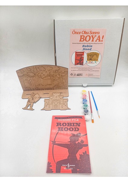 Robin Hood Ahşap Boyama Aktivite Seti, Kitap Hediyeli Önce Oku Sonra Boya fiyatları