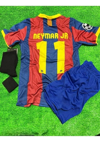 B.a.r.c.e.l.o.n.a Neymar 2015 Sezon Retro Çocuk Forması Şort Çorap Bileklik Hediyeli
