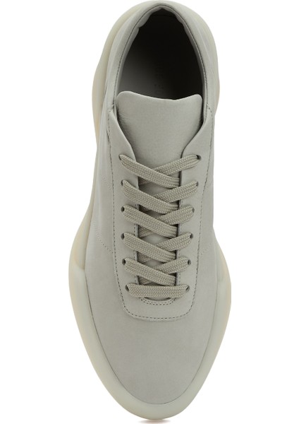 Açık Gri Erkek Deri Sneaker